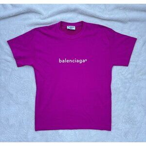 Balenciaga Fuchsia Copyright Logo Tee